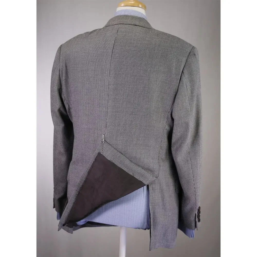 Armani Collezioni Silver Black Wool Viscose Knit Woven 2Btn Sportcoat Blazer 40R